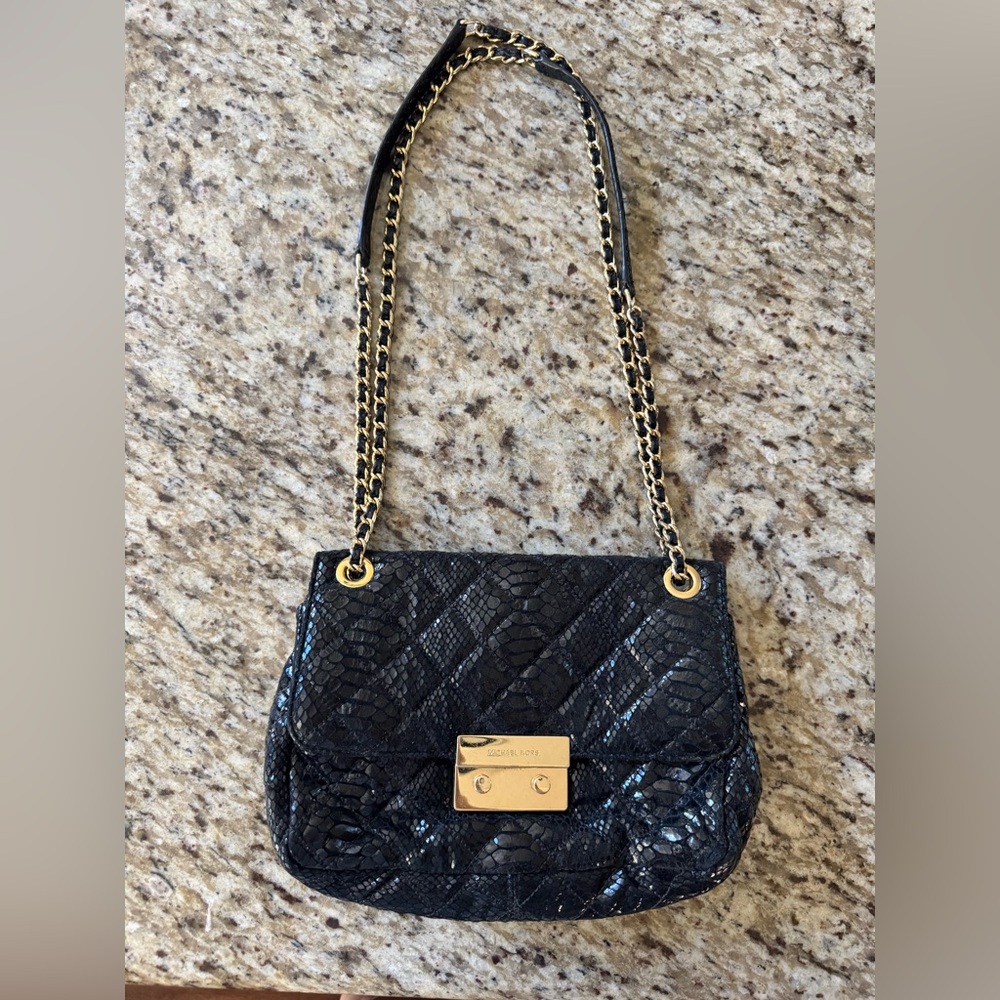 Michael Kors Sloan Python Large Chain Shoulder Bag - image 1